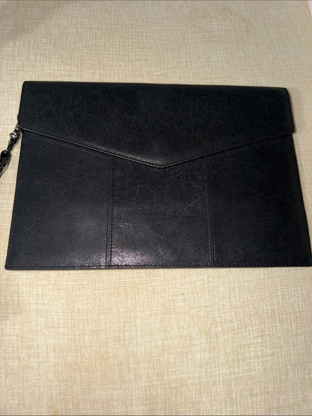 Botkier Black Leather Trigger Flap Clutch